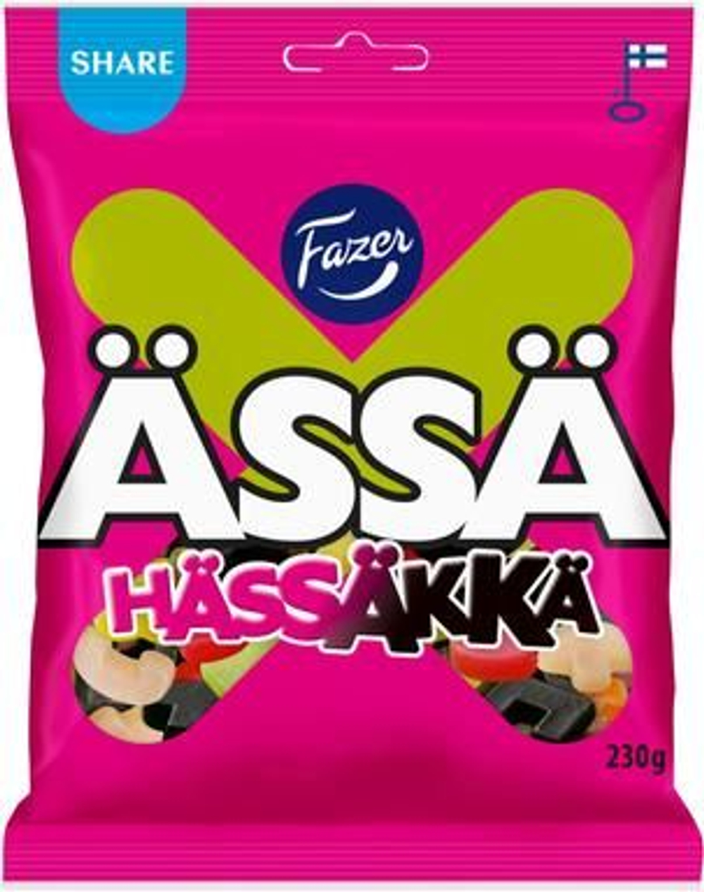Жевательные конфеты Fazer Assa Hassakka ассорти с лакрицей 230 г (из Финляндии)