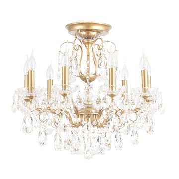 Хрустальная потолочная люстра Е14 Montana PL9 золото Crystal Lux