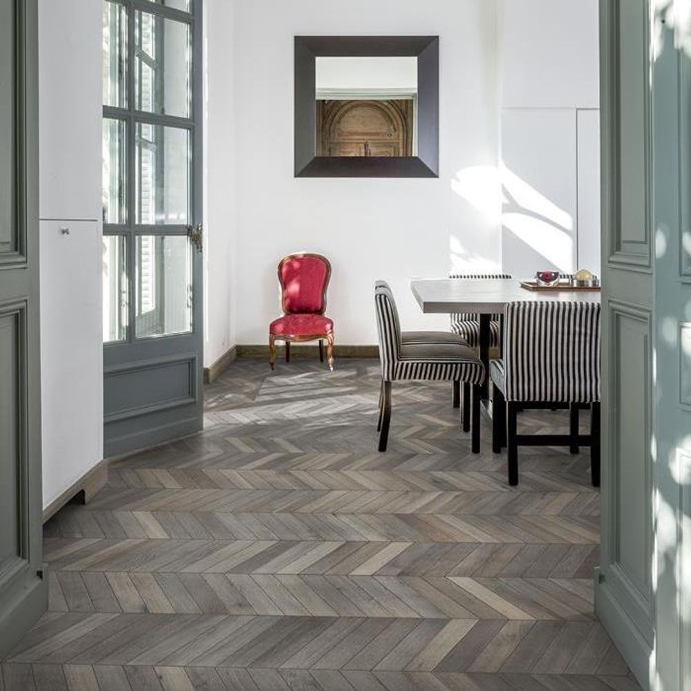 Инженерная доска Kahrs Дуб Шеврон серый  GREY