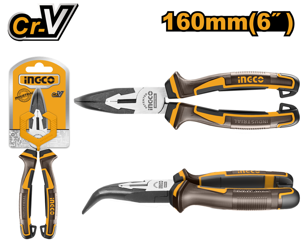 Тонкогубцы изогнутые INGCO HBNP28168 INDUSTRIAL 160 мм Тонкогубцы изогнутые INGCO HBNP28168 INDUSTRIAL 160 мм