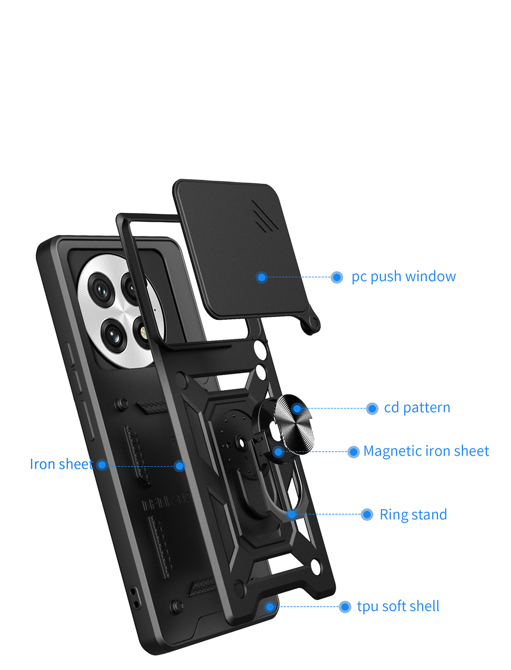 Чехол с кольцом Bumper Case для OnePlus 13