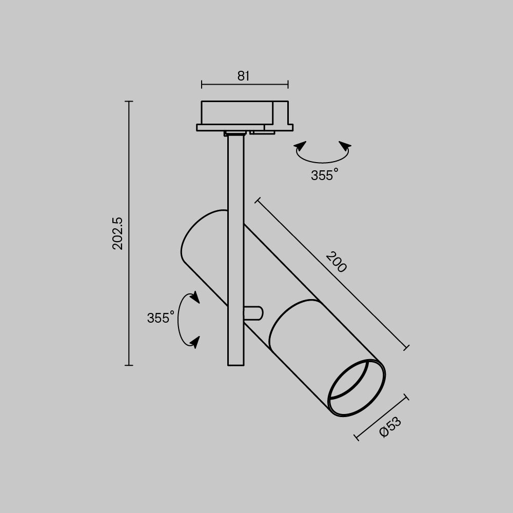 Трековый светильник Maytoni Elti TR005-1-GU10-B