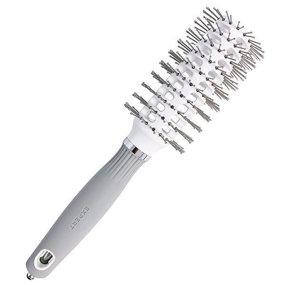 Olivia Garden Брашинг нейлон Expert Blowout Vent Double Bristles White&Grey 32мм ID2044
