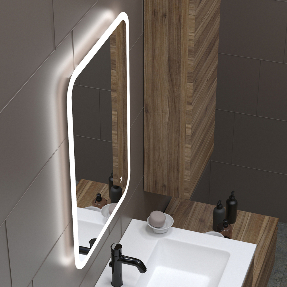 Зеркало MIXLINE "Колорит" ЭКОНОМ 500*600 (ШВ) сенсорн.выкл,светодиод подсв,универс.крепеж,без короба