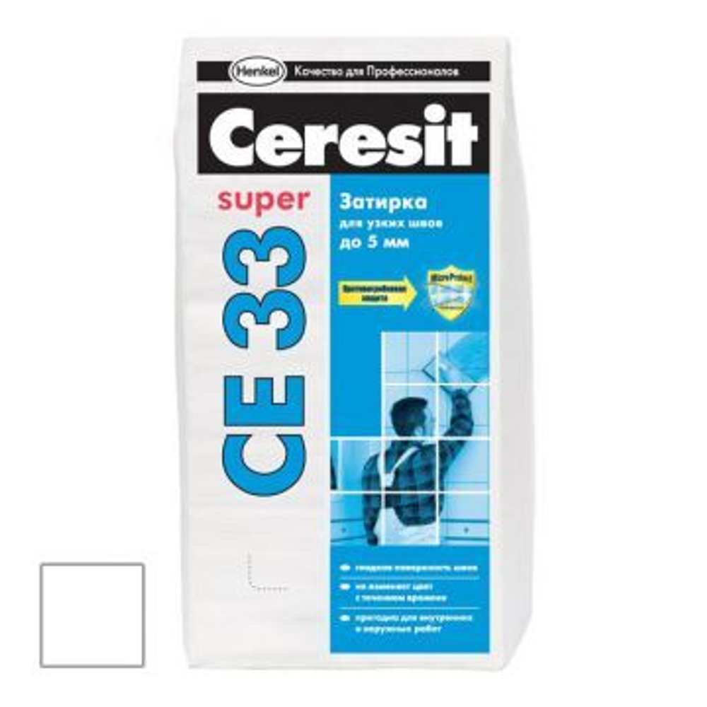 Затирка цементная Ceresit CE 33 Super белая №01 5 кг
