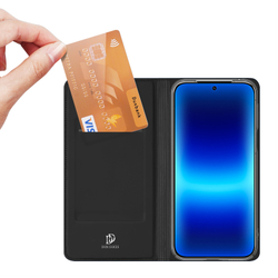 Чехол книжка из кожи черного цвета для Huawei Pura 90 Pro и Pura 90s Pro, серия Skin Pro Series от Dux Ducis