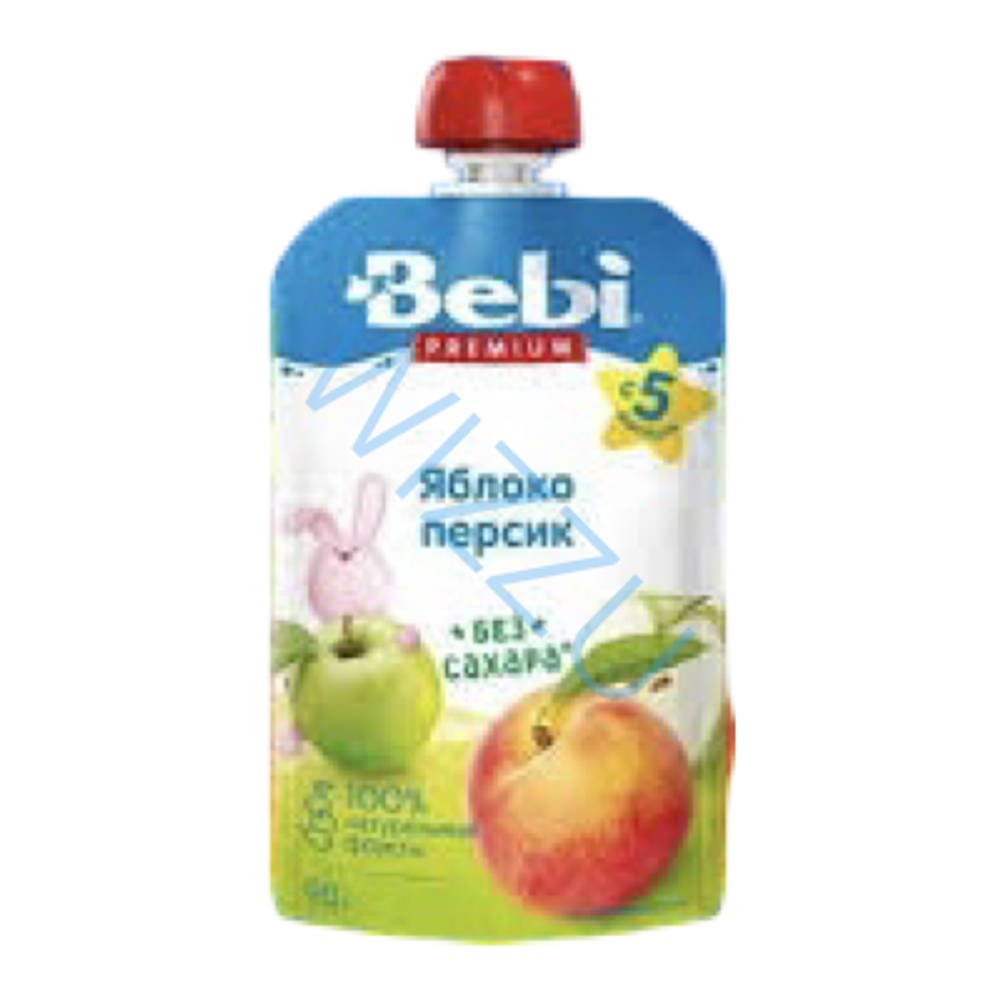 Пюре фруктовое Bebi Premium яблоко-персик, 90 г