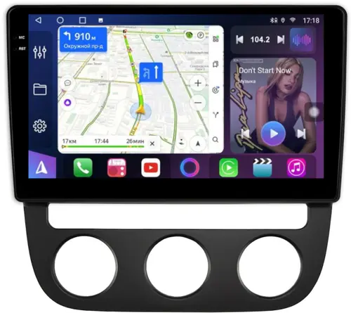 Магнитола для Volkswagen Jetta 5 2005-2010 (климат 1) - FarCar S500-TS18 монитор 10.36" QLED на Android 14, CarPlay, 4G SIM-слот