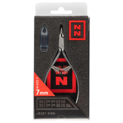 NN_N-02S-7 Nippon Nippers. Кусачки для кутикулы. Лезвие 7 мм. Спиральная пружина. Матовые