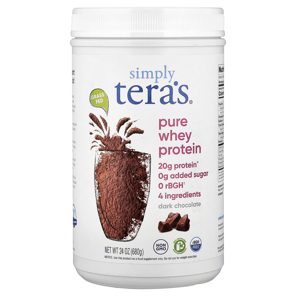Simply Tera's, чистый сывороточный протеин, темный шоколад, 680 г (24 унции)