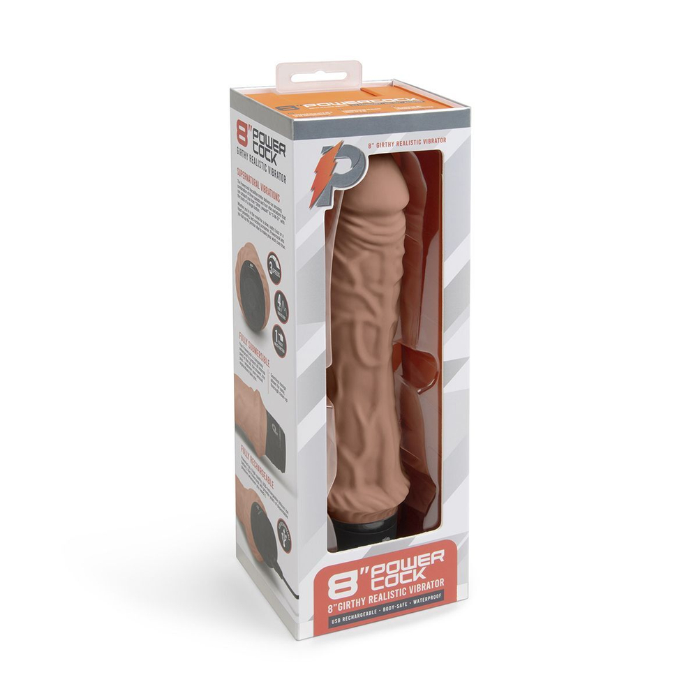 Кофейный вибратор-реалистик 8 Girthy Realistic Vibrator - 24,5 см. (Цвет: кофейный)