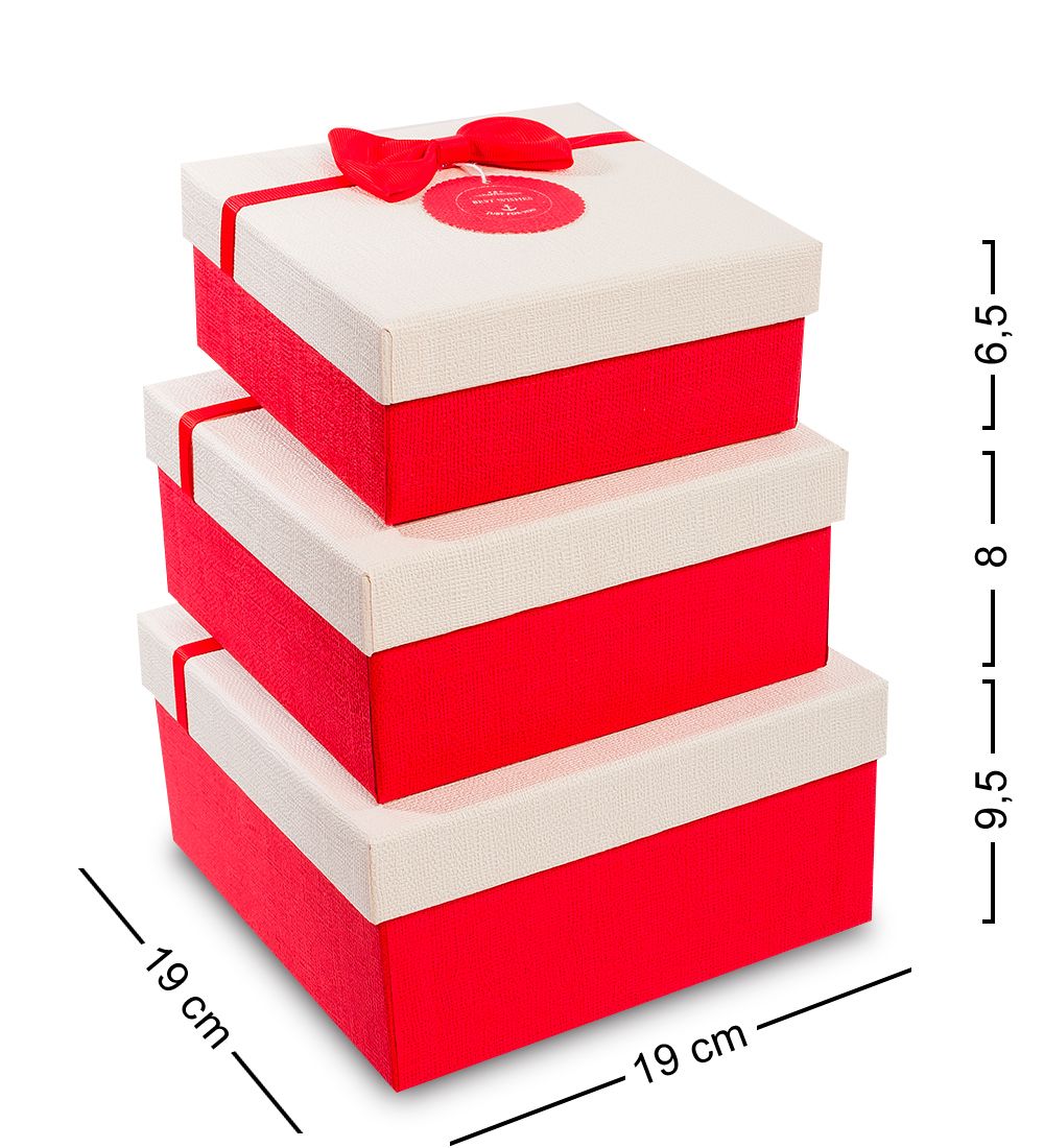 Packing Symphony WF-32-B Набор коробок из 3шт «Прямоугольник» цв.красн./бел.