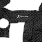 Ковры SHACMAN F3000 (экокожа, черный, серый кант, серая вышивка)