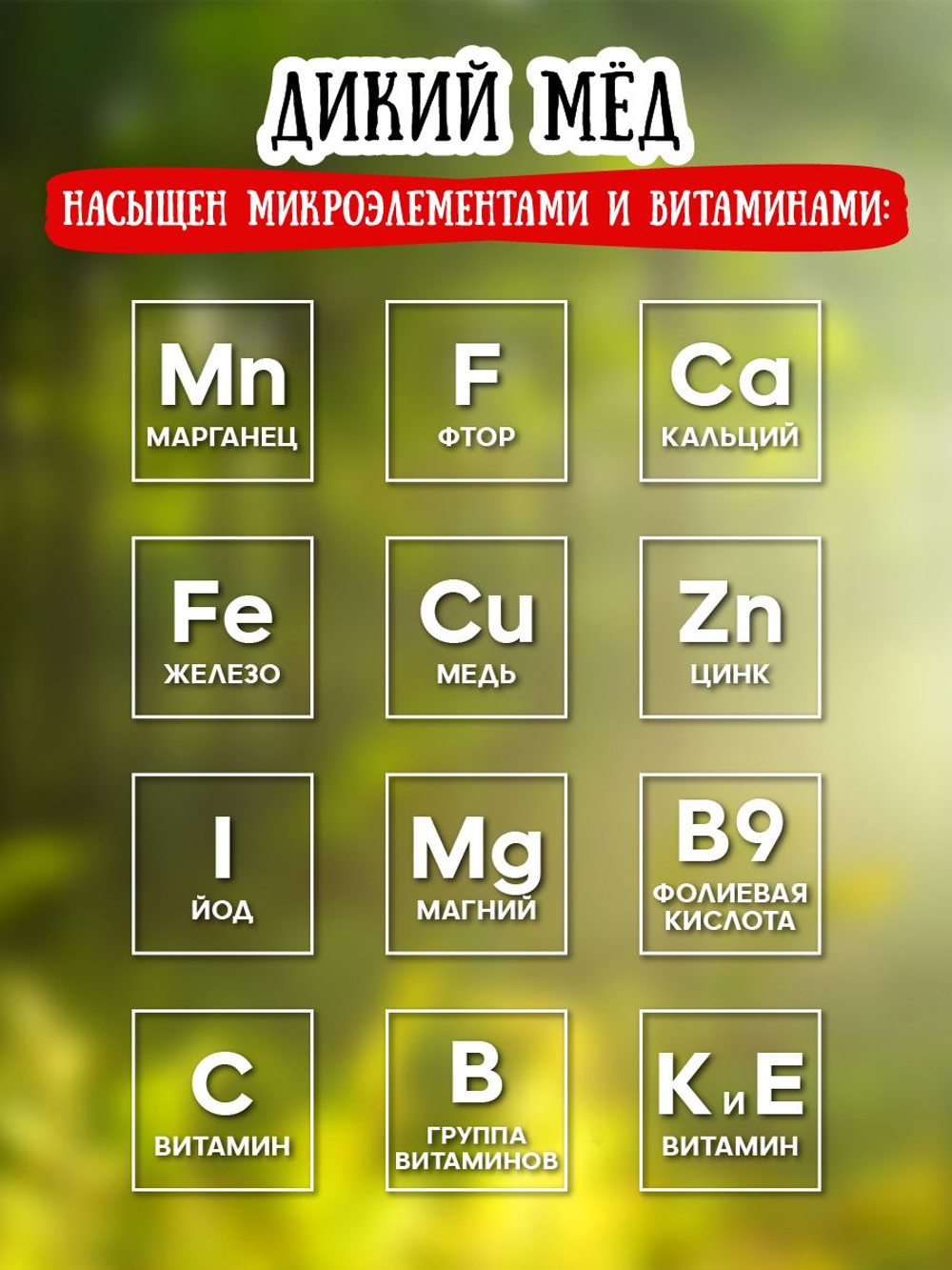 Мёд натуральный дикий, 1000 г