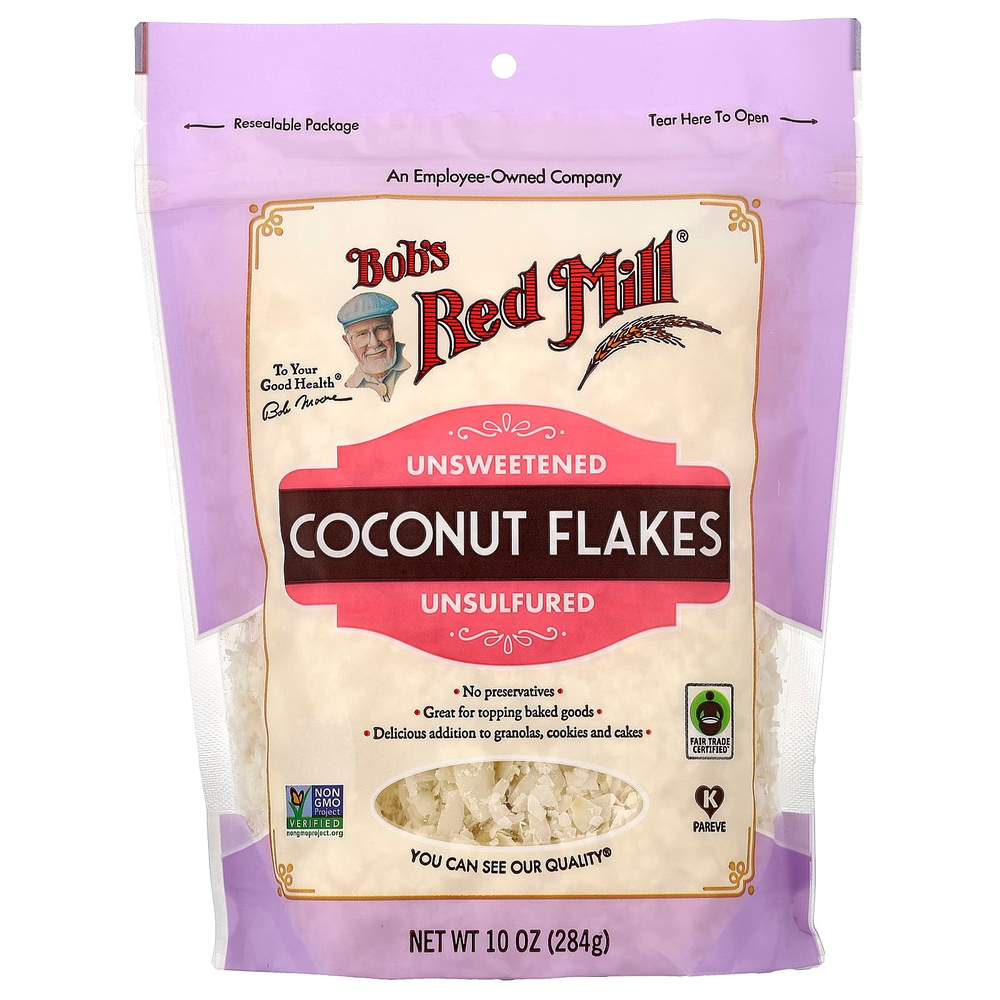 Bob's Red Mill, кокосовые хлопья, без сульфатов, без подсластителей, 284 г (10 унций)