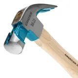 Молоток-гвоздодер, 450 г, угол 45, магнит, обрезиненная рукоятка American hickory GROSS — фото 3