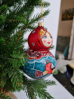 Матрешка стеклянная Мариночка