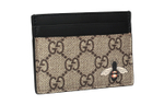 GUCCI Canvas With Leather Trim Card Holder Card Holder Men"s Ebony/Black