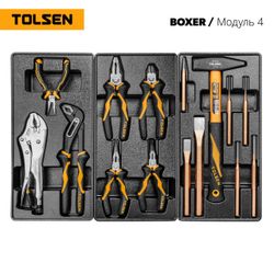 TOLSEN (TT85415P) Набор инструментов 157 предметов, "BOXER", в черной тележке, в комплекте гайковерт TT73362