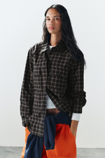 РУБАШКА ОВЕРСАЙЗ ИЗ ПОПЛИНА В КЛЕТКУ — ZARA