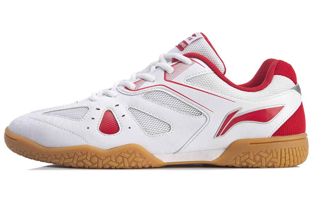 LINING Hawk-Eye Men"s Table Tennis Shoes - White/Red