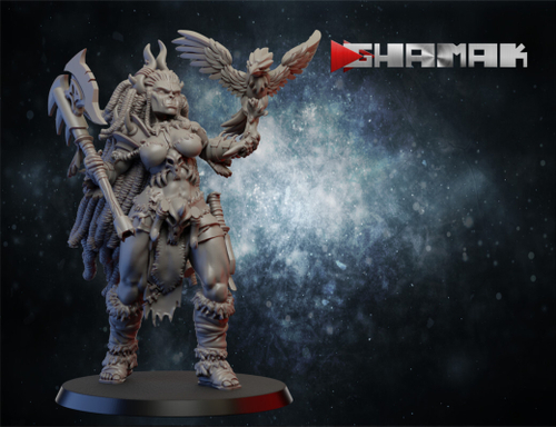Grand Alliance Destruction Orruk Warclans Orcs Greenskins  Воительница Орков №1 с топором миниатюра для dnd, днд, pathfinder, фентези, Настольная игра, НРИ, Варгейм, РПГ
