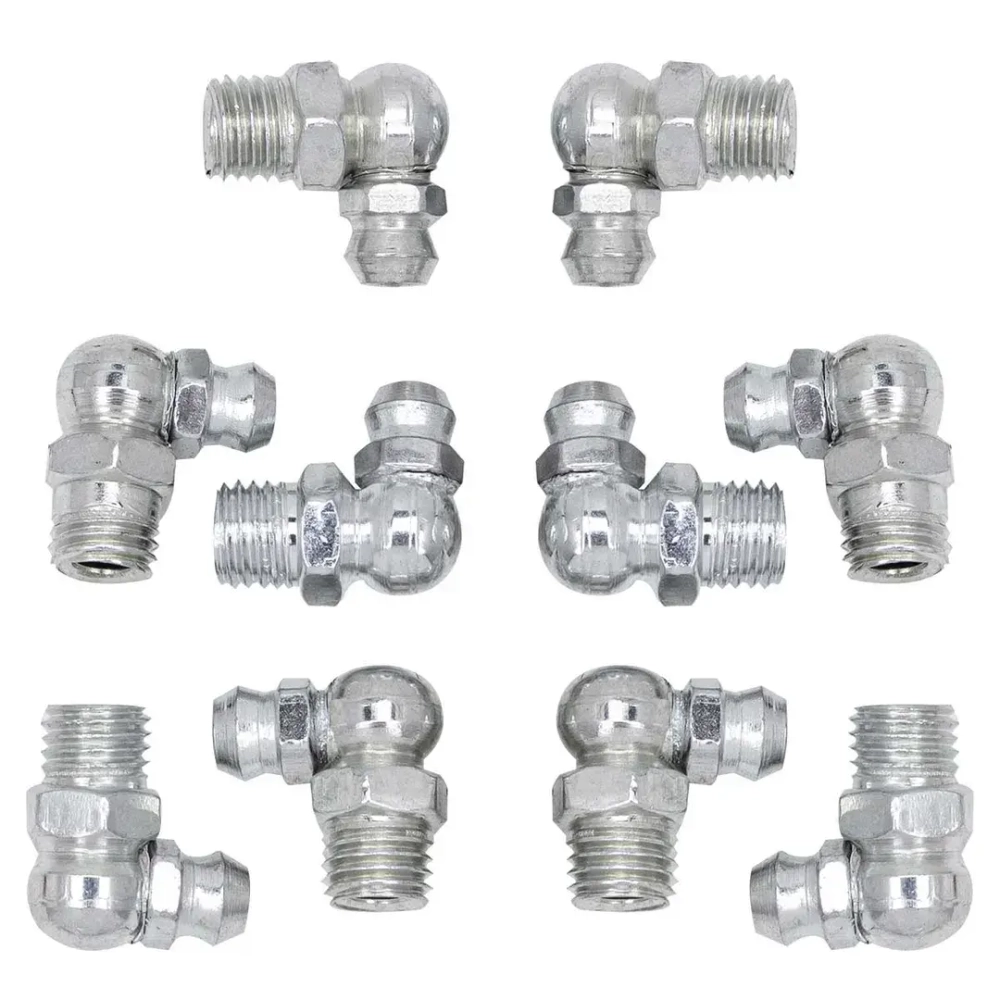 Пресс-масленка 8мм угловая (90град.), комплект 10 шт. RockForce RF-GN-01-90-8MM