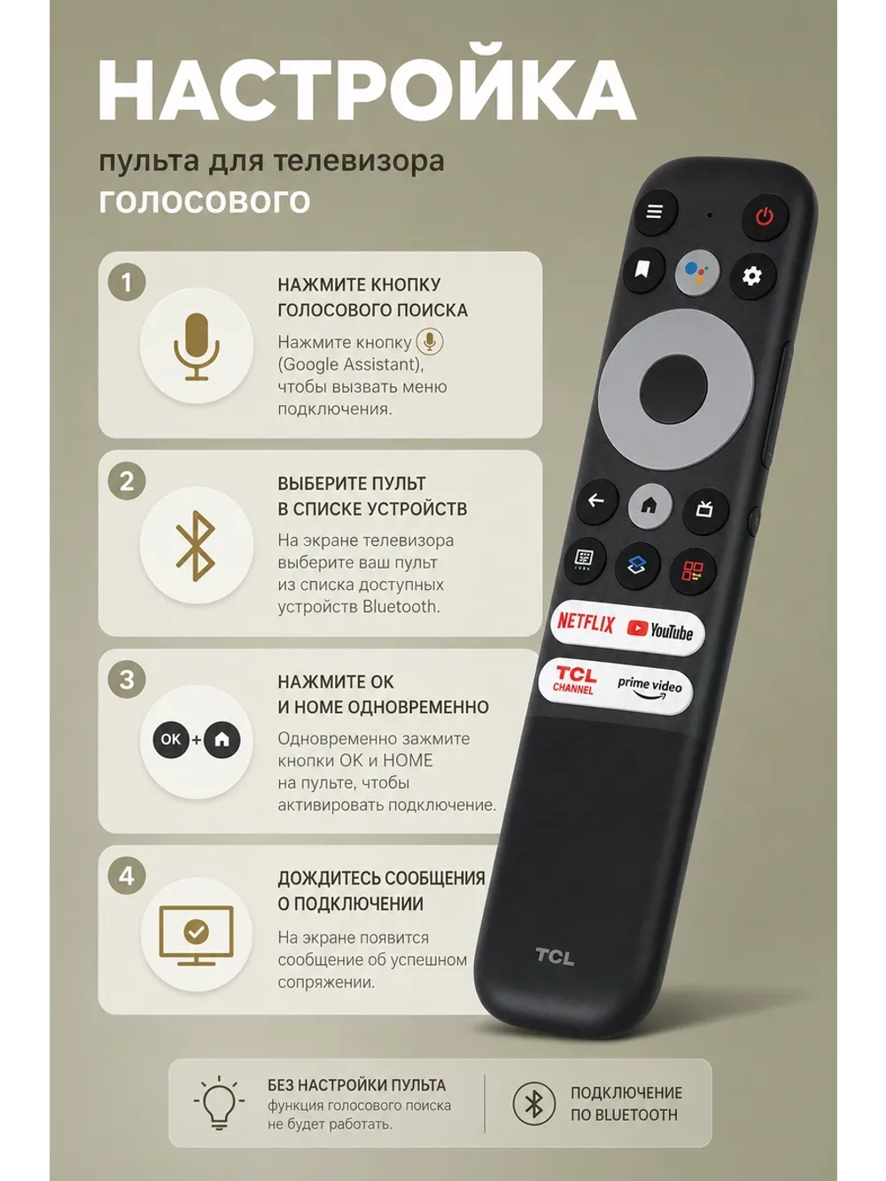Пульт ДУ для телевизора TCL RC902N FMR1 ориг. LED 8K smart TV с голосовым управлением PDU22010