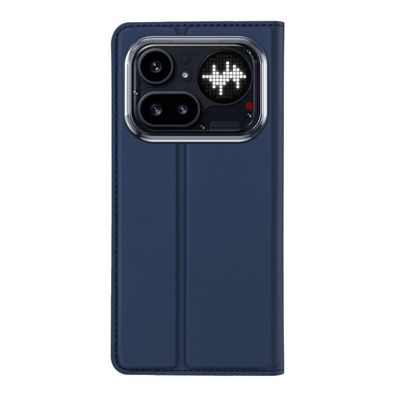 Чехол книжка из кожи синего цвета для Nothing Phone 4a Pro, серия Skin Pro Series от Dux Ducis