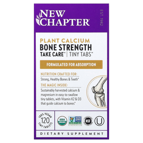 New Chapter, растительный кальций, Bone Strength Keep Care™, 120 веганских крошечных таблеток