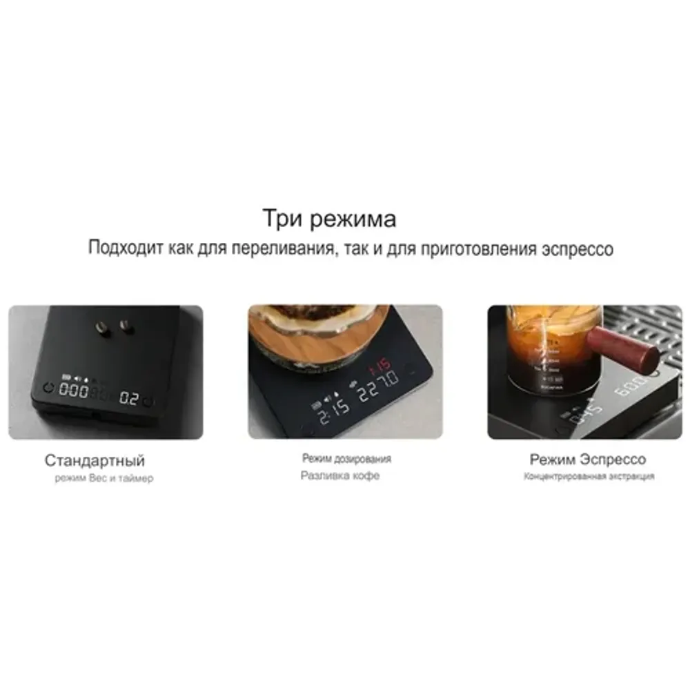 Весы кофейные портативные MINI SCALE (POUR-OVER&ESPRESSO) белые 0,2-2000гр батарея 1800mAH ZeroHero