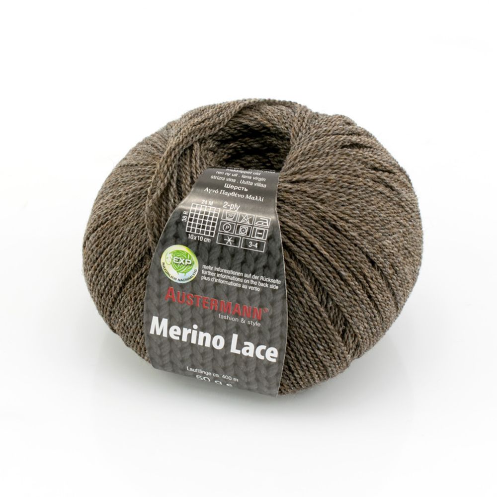 Пряжа Austermann (Аустерманн) Merino Lace EXP / уп.5 мот. по 50 г, 400м, коричневый