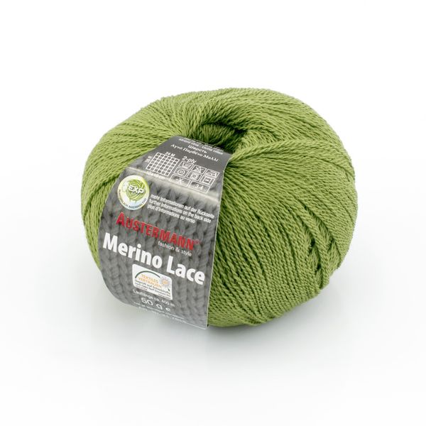 Пряжа Austermann (Аустерманн) Merino Lace EXP / уп.5 мот. по 50 г, 400м, зеленый горошек