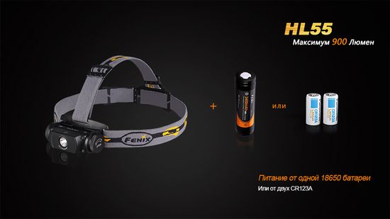 Налобный светодиодный фонарь Fenix HL55, 900 люмен