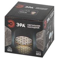 Светильник настенно-потолочный спот ЭРА OL53 BK под лампу GX53 черный IP20 | Накладные светильники