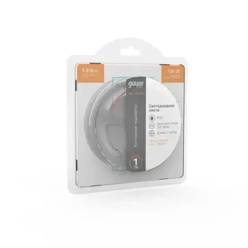 Лента  в комплекте LED 2835/60 12V 4,8W/m 312lm/m 3000K 8mm IP20 2m 1/100 BT003 Basic Gauss