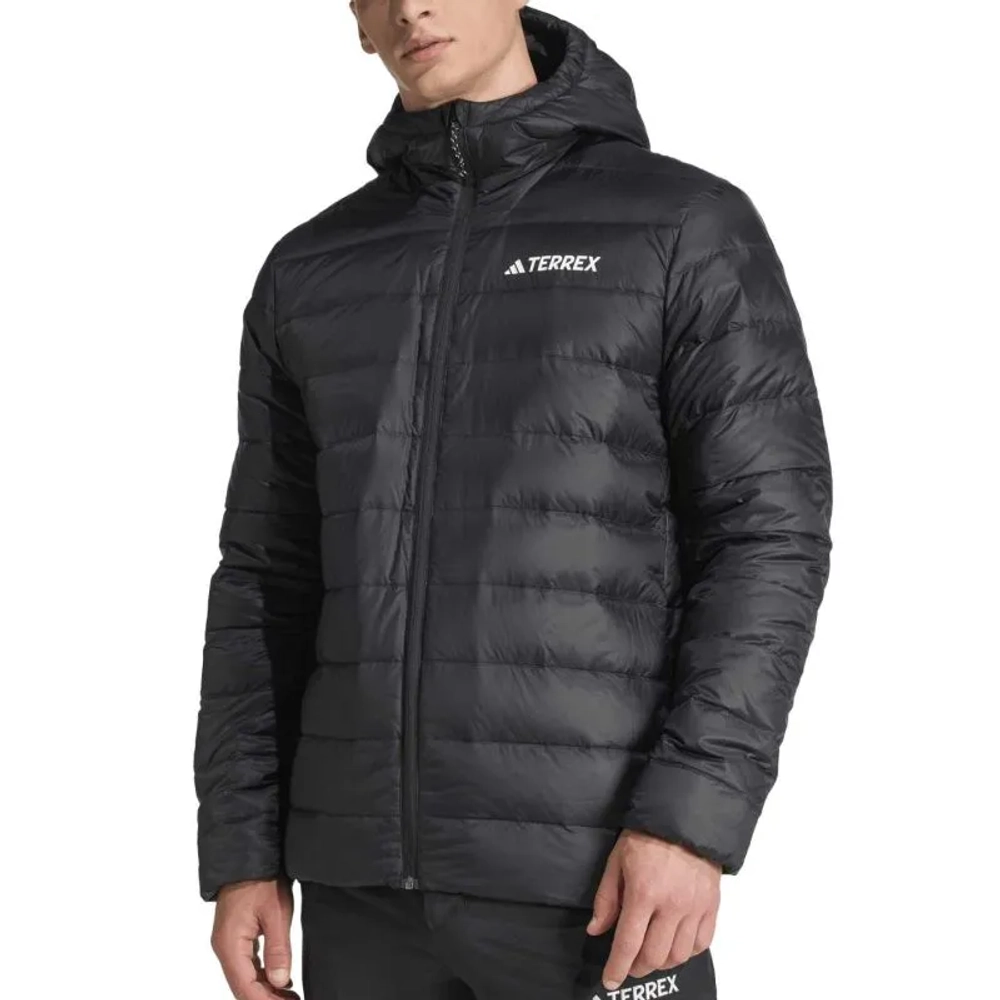 Мужская теннисная куртка Adidas Multi Essentials Down Hooded - black