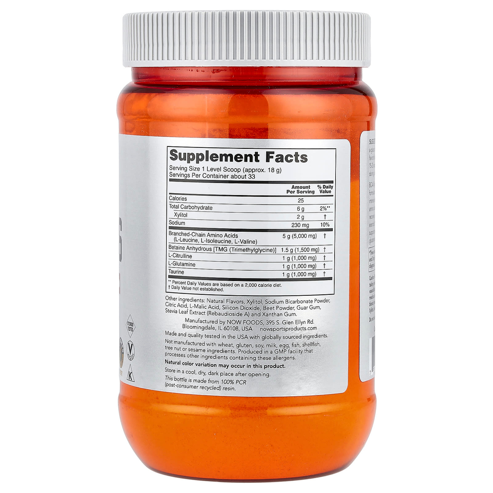 NOW Foods, Sports, BCAA Big 6, арбуз, 600 г (21,16 унции)