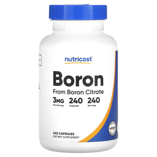 Nutricost, бор, 3 мг, 240 капсул