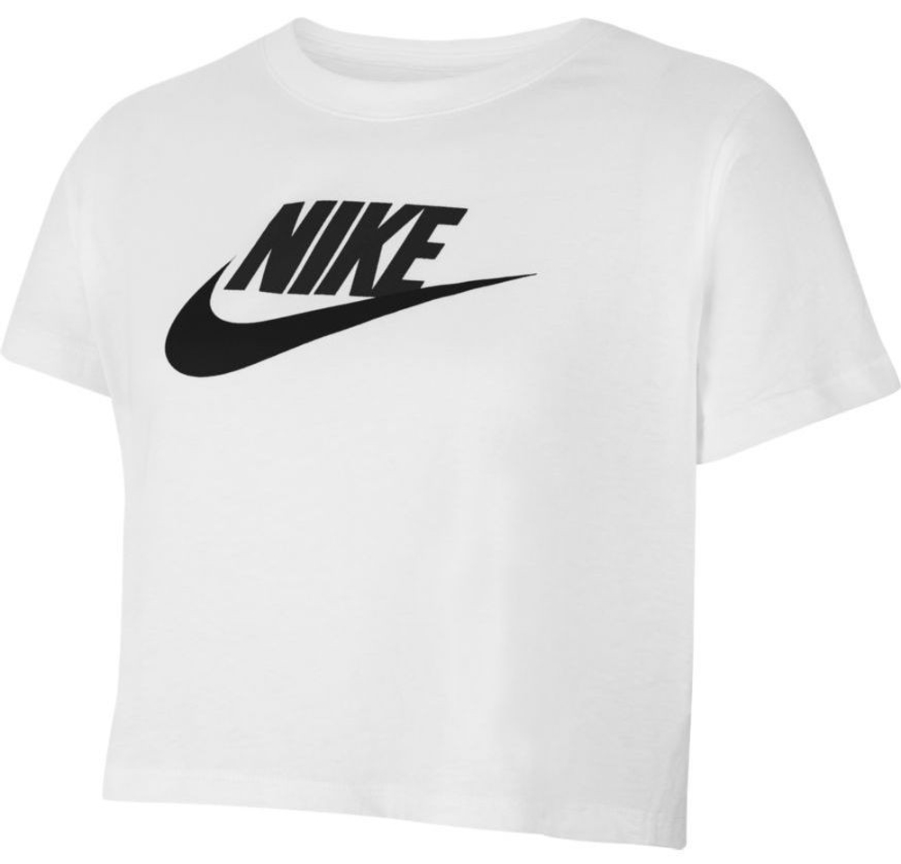 Футболка для девочки теннисная Nike Sportswear Crop Futura Tee - белый