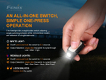 Фонарь Fenix MINI-LITE аккумуляторный, Type-C, белый, красный и синий свет, маячок, клипса