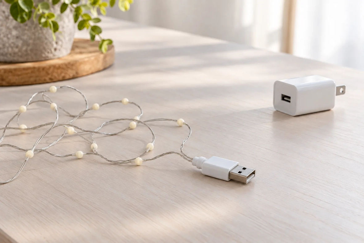 Гирлянда с USB-питанием и от сети: различия подключения