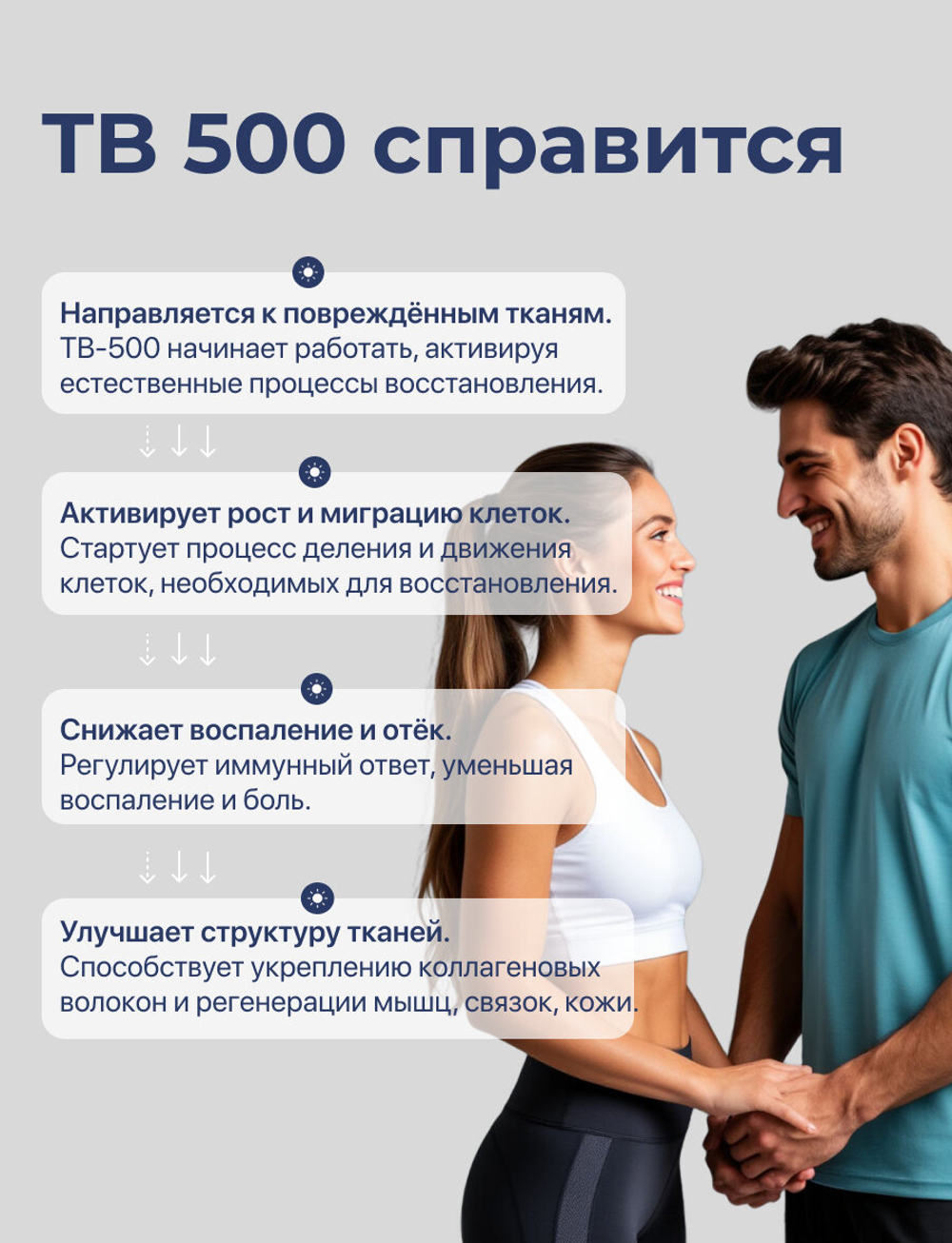 Пептид TB-500 (ТБ-500, Thymosin Beta 4, Тимозин Бета 4 ) RenoGenix 5 мг, для восстановления и регенерации тканей