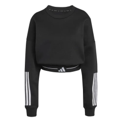 Женская Кофта теннисная Adidas Hyperglam 3-Stripes Cropped Crewneck - black