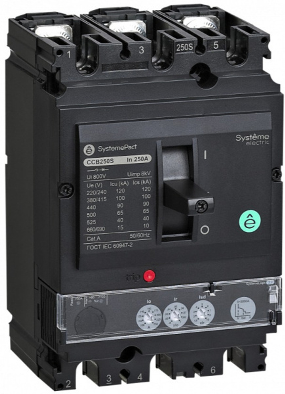 Автоматический выключатель в литом корпусе Systeme Electric SPC100N10022L4DF
