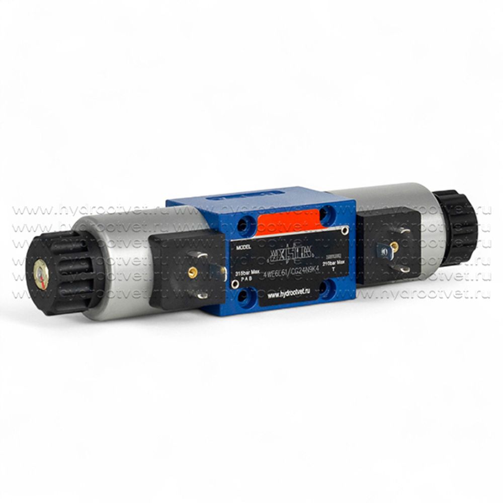 4WE6L61/CG24N9K4 - Гидрораспределитель золотниковый Ду 6 с электроуправлением, схема L (74), электроуправление G24, возврат - пружинный 4WE6L61/CG24N9K4 - Гидрораспределитель золотниковый Ду 6 с электроуправлением, схема L (74), электроуправление G24, возврат - пружинный