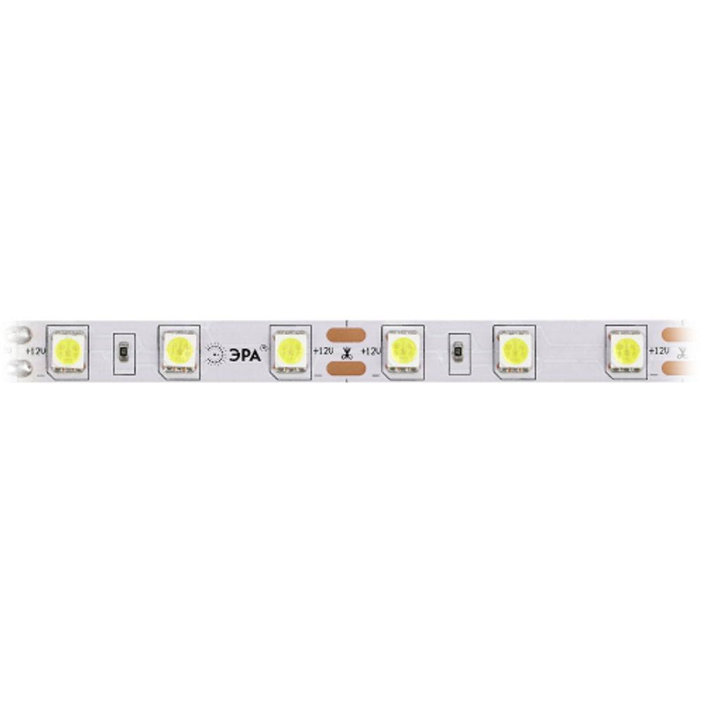 Светодиодная лента ЭРА LS5050-14,4-60-12-6500K-IP20-1 year 5m | Светодиодные ленты 12В 1 год