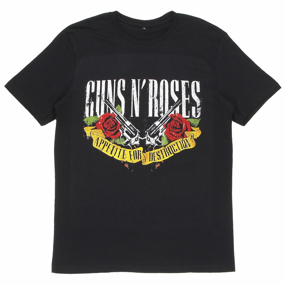 Футболка черная с коротким рукавом группы Guns'n'Roses