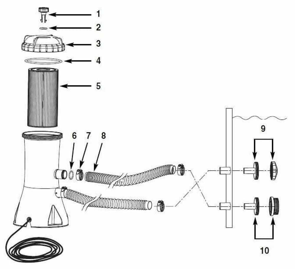 Фильтр-насос для бассейна с картриджем типа A, 2006 л/ч, 220-240V, 28604 INTEX
