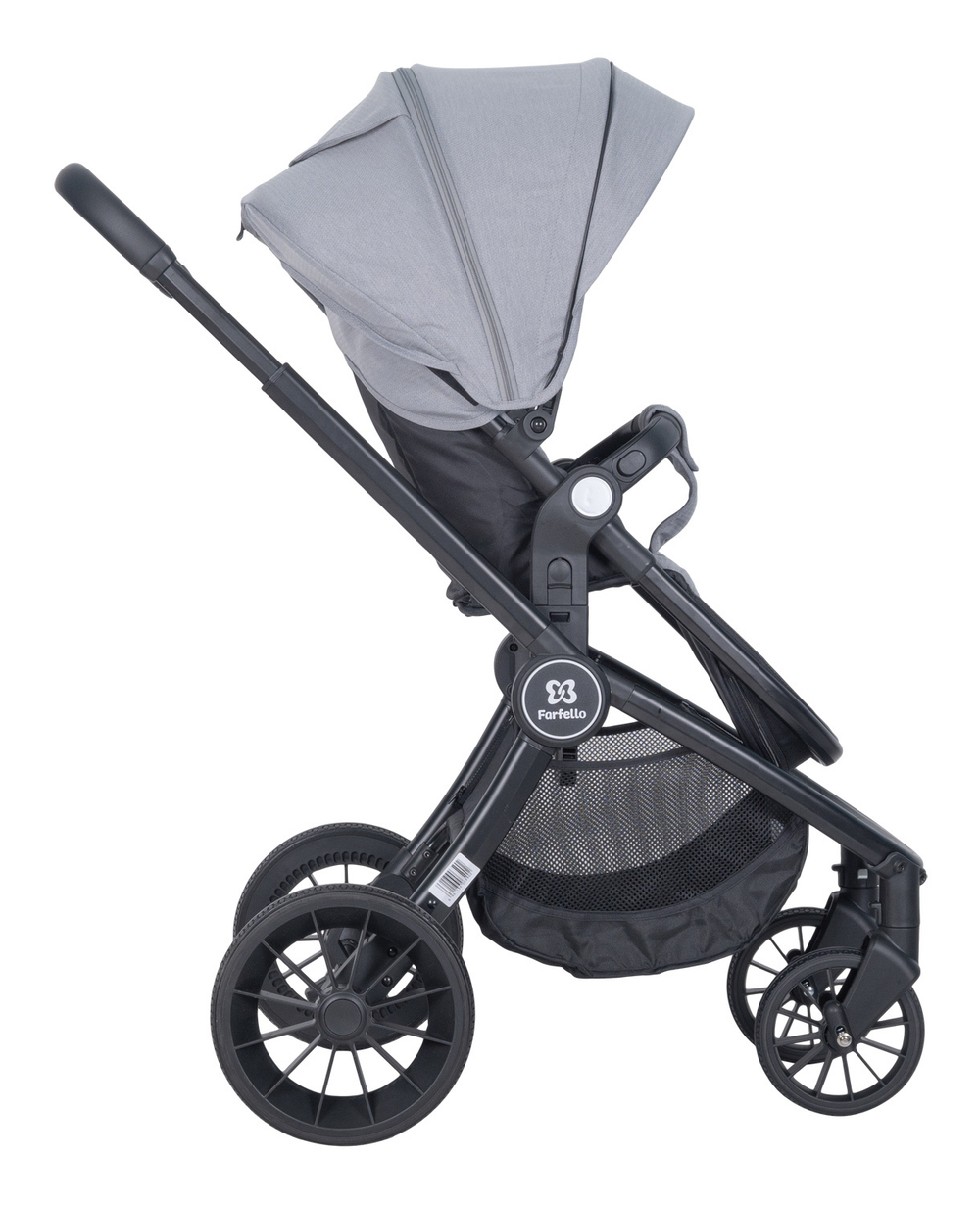 Коляска модульная 2в1 Baby shell (BBS-19 Light grey/Светло серый/черная рама)